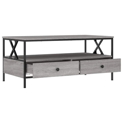 sofabord 100x51x45 cm konstrueret træ grå sonoma-eg