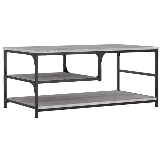 sofabord 90x49x40 cm konstrueret træ grå sonoma-eg