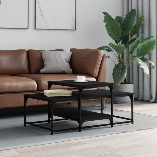 sofabord 102x60x45 cm konstrueret træ sort