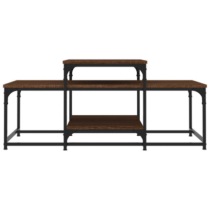 sofabord 102x60x45 cm konstrueret træ brun egetræsfarve