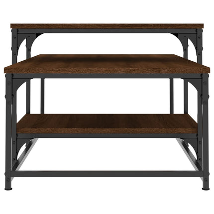 sofabord 102x60x45 cm konstrueret træ brun egetræsfarve