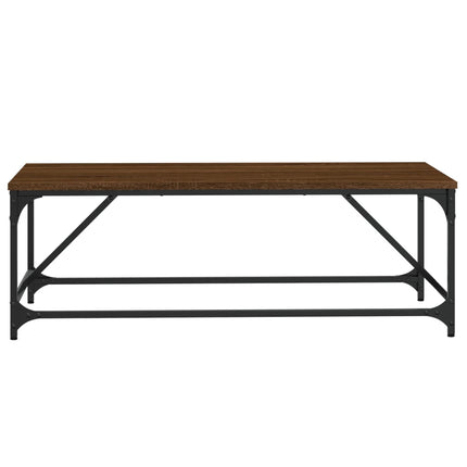 sofabord 100x50x35 cm konstrueret træ brun egetræsfarve
