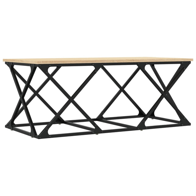 sofabord 100x49x40 cm konstrueret træ sonoma-eg