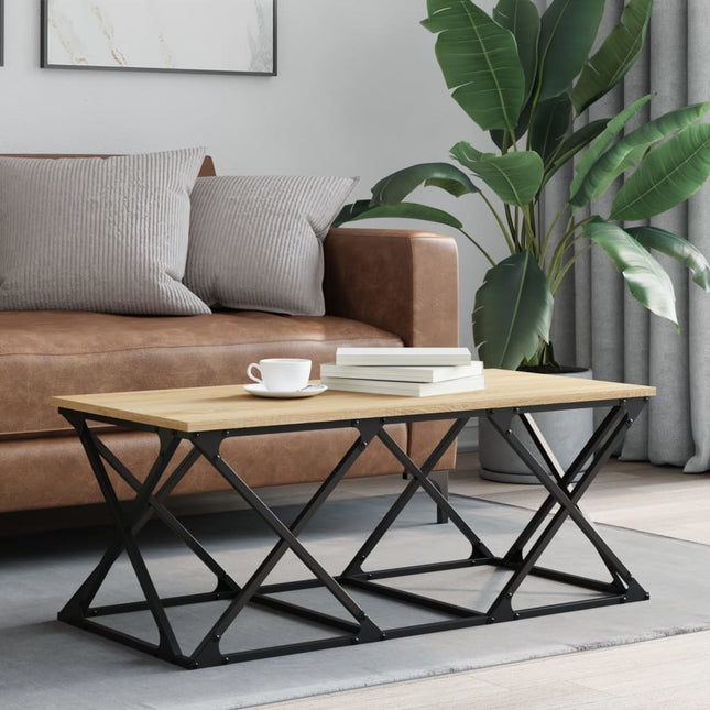 sofabord 100x49x40 cm konstrueret træ sonoma-eg