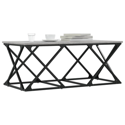 sofabord 100x49x40 cm konstrueret træ grå sonoma-eg