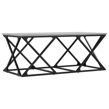 sofabord 100x49x40 cm konstrueret træ grå sonoma-eg