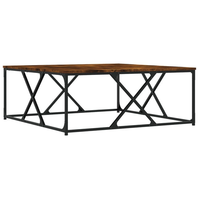 sofabord 100x100x40 cm konstrueret træ røget egetræsfarve