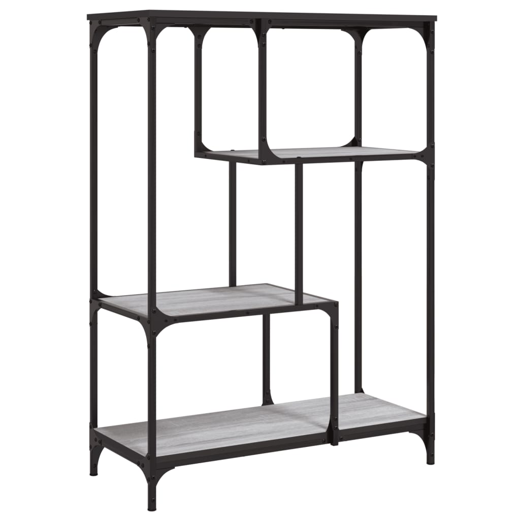 bogreol 81x36x115 cm konstrueret træ og jern grå sonoma-eg billede
