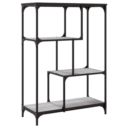 bogreol 81x36x115 cm konstrueret træ og jern grå sonoma-eg