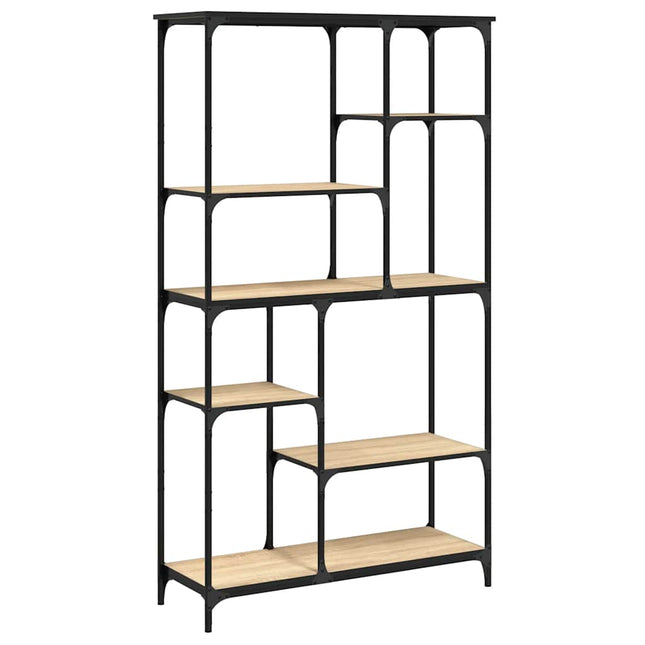 bogreol 99x35,5x176 cm konstrueret træ og jern sonoma-eg