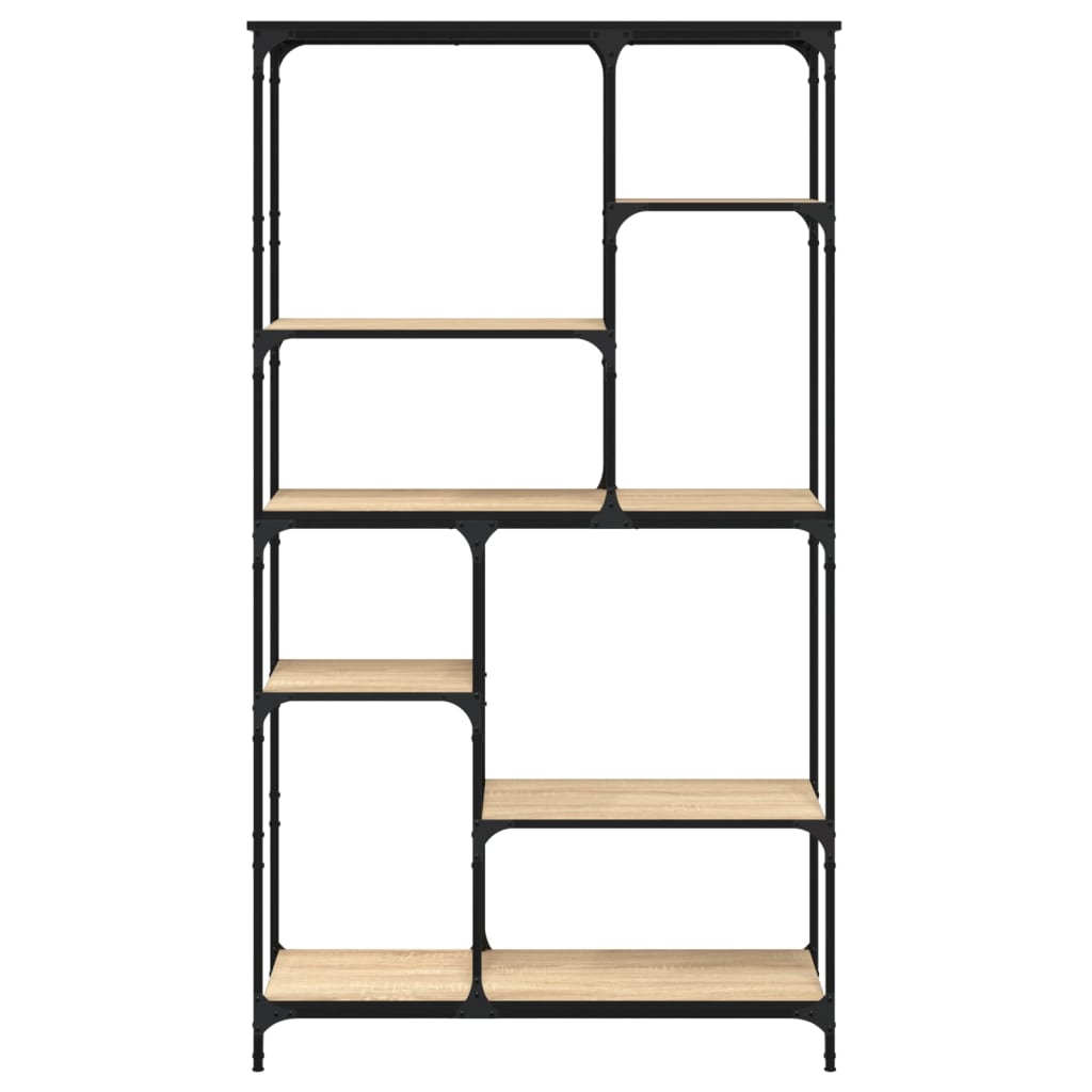 bogreol 99x35,5x176 cm konstrueret træ og jern sonoma-eg