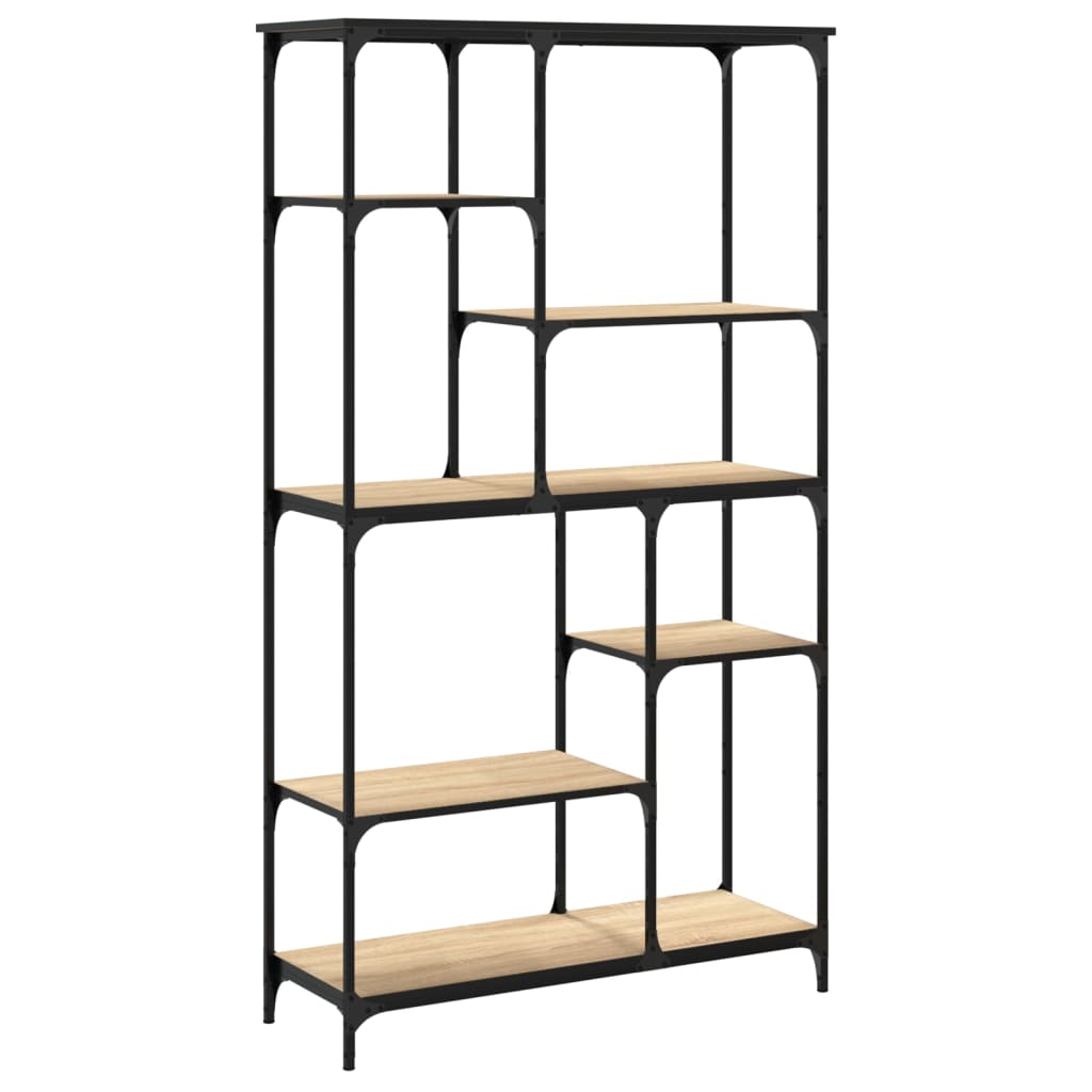 bogreol 99x35,5x176 cm konstrueret træ og jern sonoma-eg