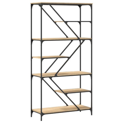 bogreol 91x36x176 cm konstrueret træ og jern sonoma-eg