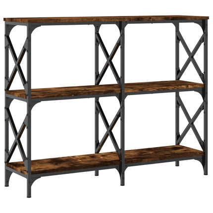 konsolbord 100x28x80,5 cm konstrueret træ røget egetræsfarve