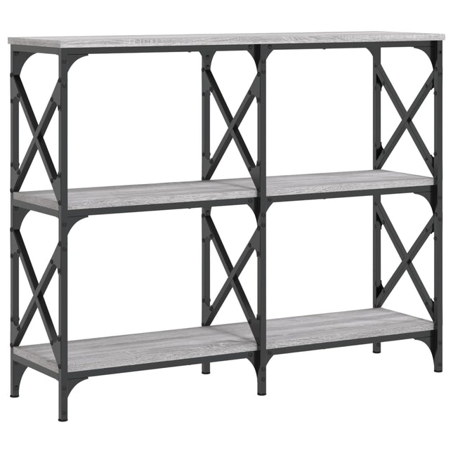 konsolbord 100x28x80,5 cm konstrueret træ grå sonoma-eg