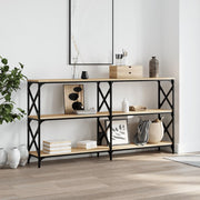 konsolbord 156x28x80,5 cm konstrueret træ sonoma-eg
