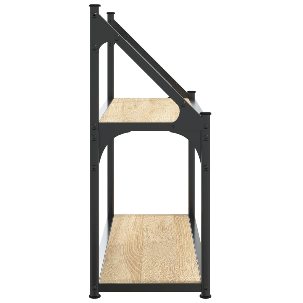 vægreol med 2 hylder Sonoma-eg 60x21x51 cm konstrueret træ