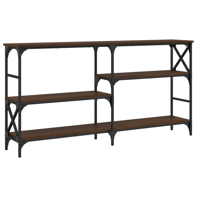 konsolbord 150x29x76,5 cm konstrueret træ brun egetræsfarve