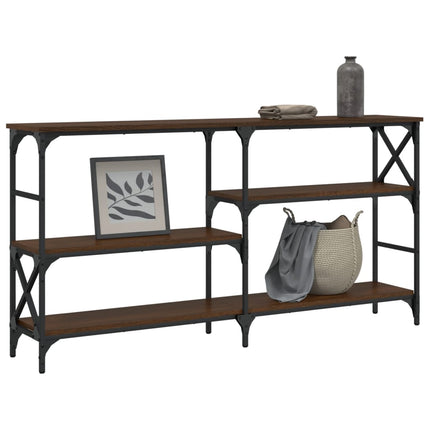 konsolbord 150x29x76,5 cm konstrueret træ brun egetræsfarve