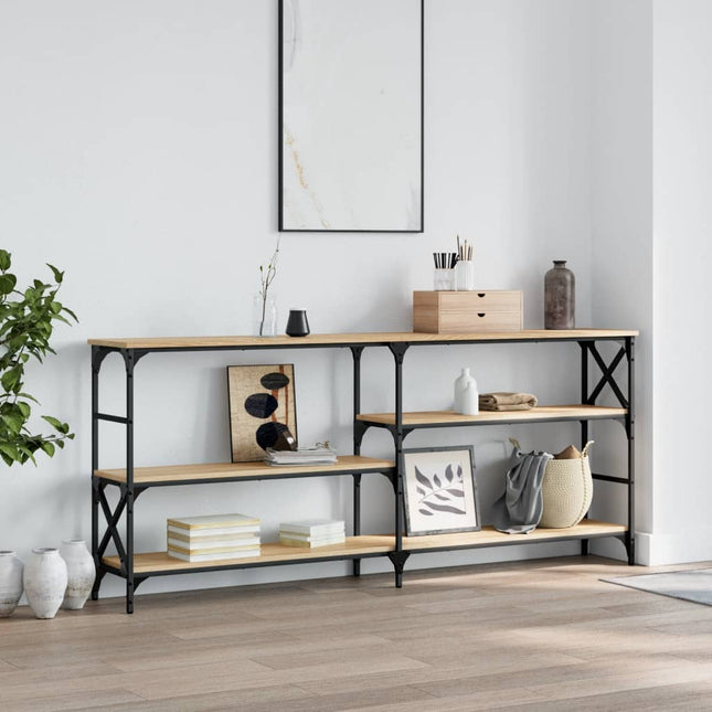 konsolbord 180x29x76,5 cm konstrueret træ sonoma-eg