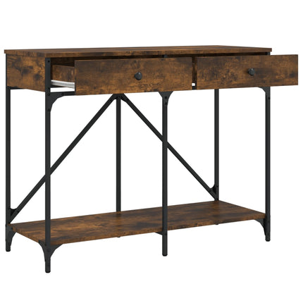 konsolbord 100x39x78,5 cm konstrueret træ røget egetræsfarve