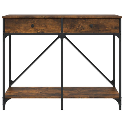 konsolbord 100x39x78,5 cm konstrueret træ røget egetræsfarve