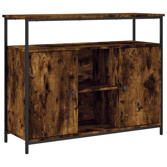skænk 100x35x80 cm konstrueret træ røget egetræsfarve