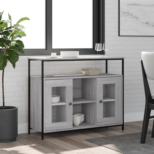 skænk 100x35x80 cm konstrueret træ grå sonoma-eg