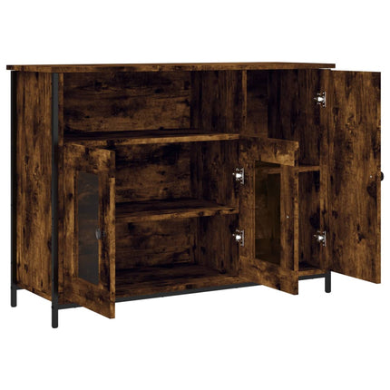 skænk 100x35x75 cm konstrueret træ røget egetræsfarve