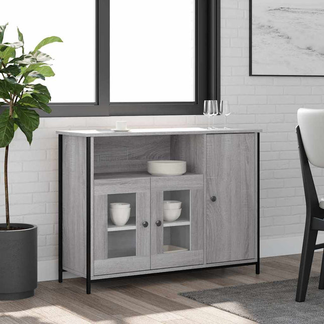 skænk 100x35x75 cm konstrueret træ grå sonoma-eg