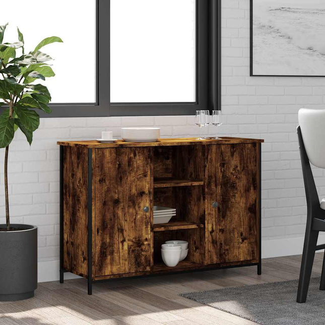 skænk 100x35x70 cm konstrueret træ røget egetræsfarve