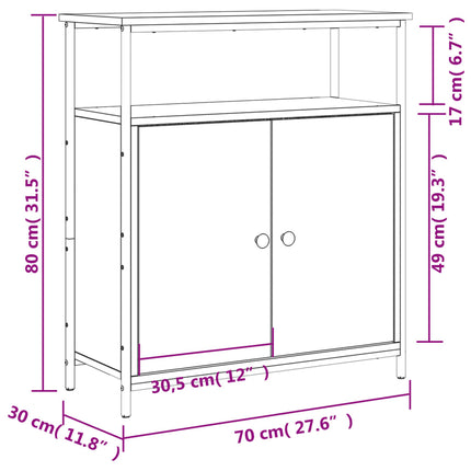 skænk 70x30x80 cm konstrueret træ grå sonoma-eg