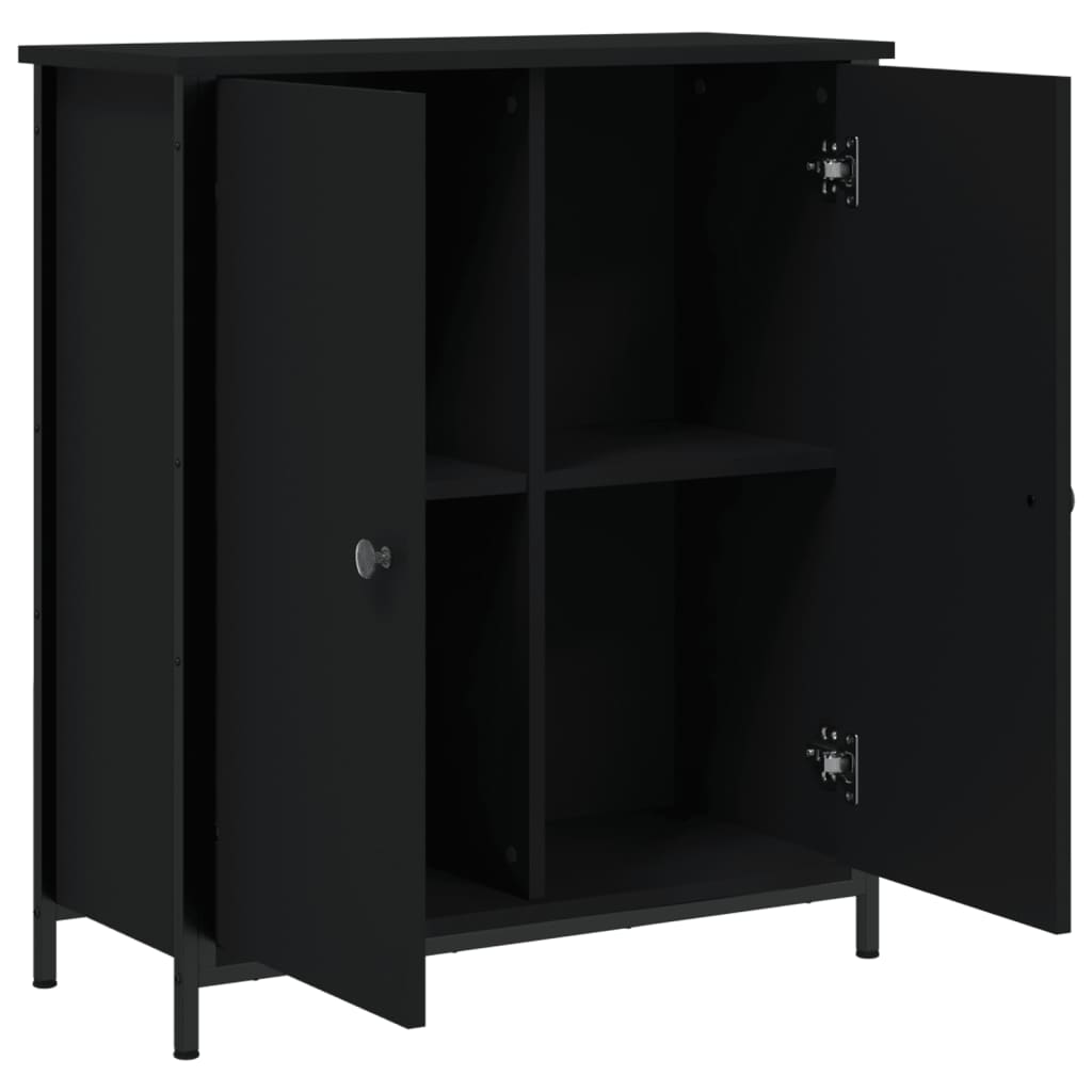 skab 70x30x80 cm konstrueret træ sort