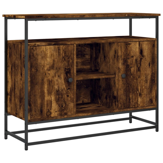 skænk 100x35x80 cm konstrueret træ røget egetræsfarve