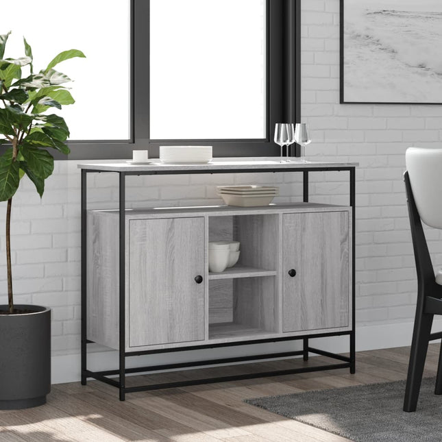 skænk 100x35x80 cm konstrueret træ grå sonoma-eg