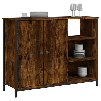 skænk 100x33x75 cm konstrueret træ røget egetræsfarve