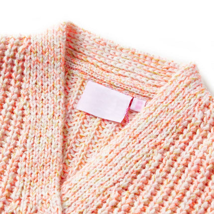 Strikket cardigan til børn str. 128 lyserød