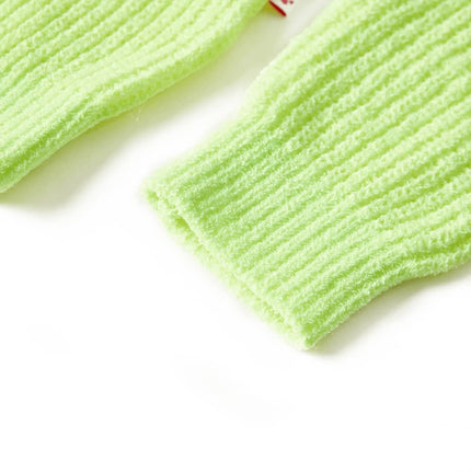 Sweater til børn str. 128 strikket neongul