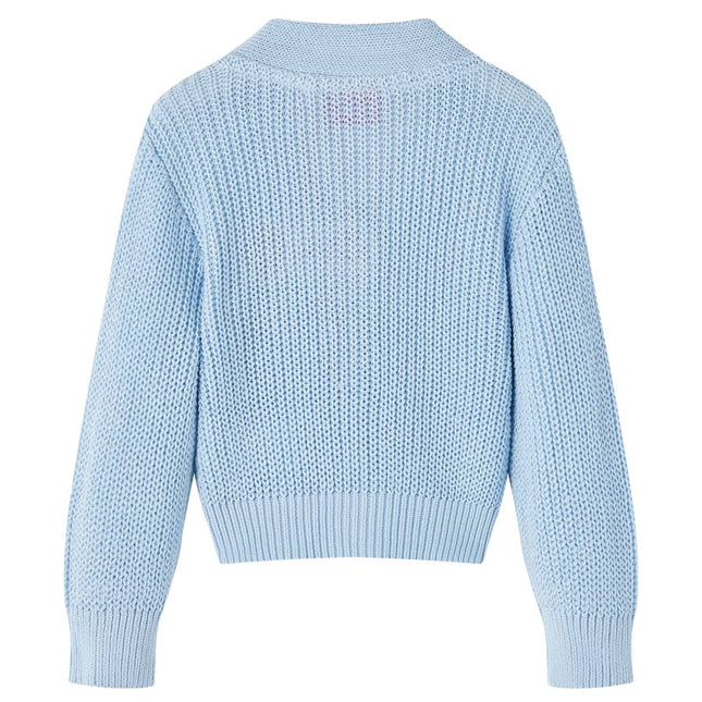 Strikket cardigan til børn str. 104 blå