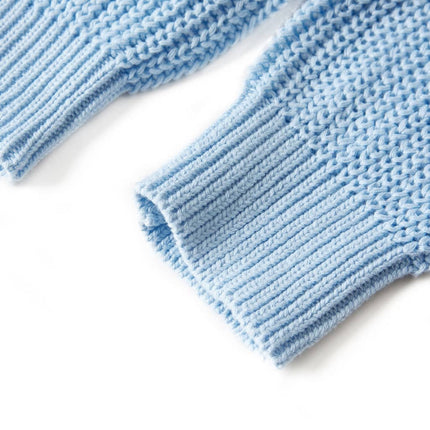Strikket cardigan til børn str. 116 blå