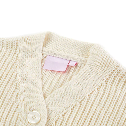 Strikket cardigan til børn str. 104 strik snehvid