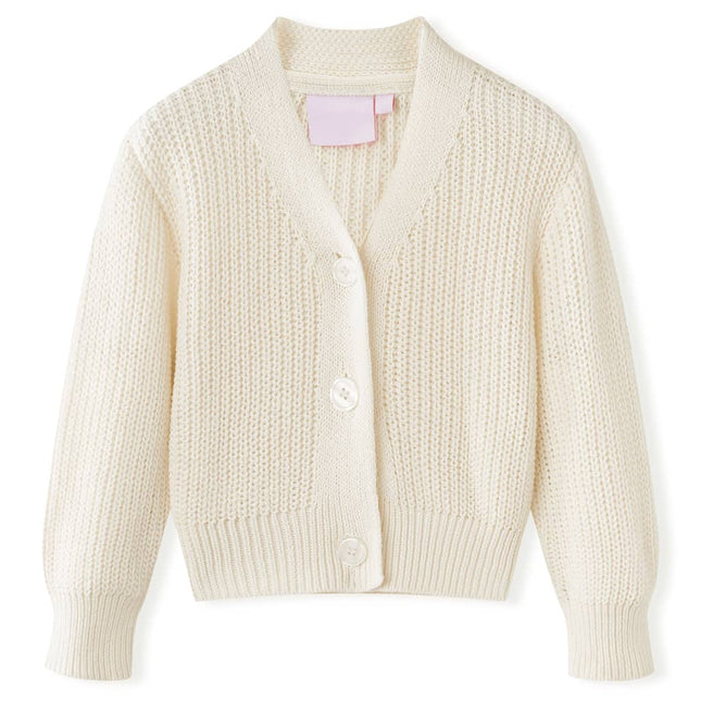 Strikket cardigan til børn str. 116 strik snehid