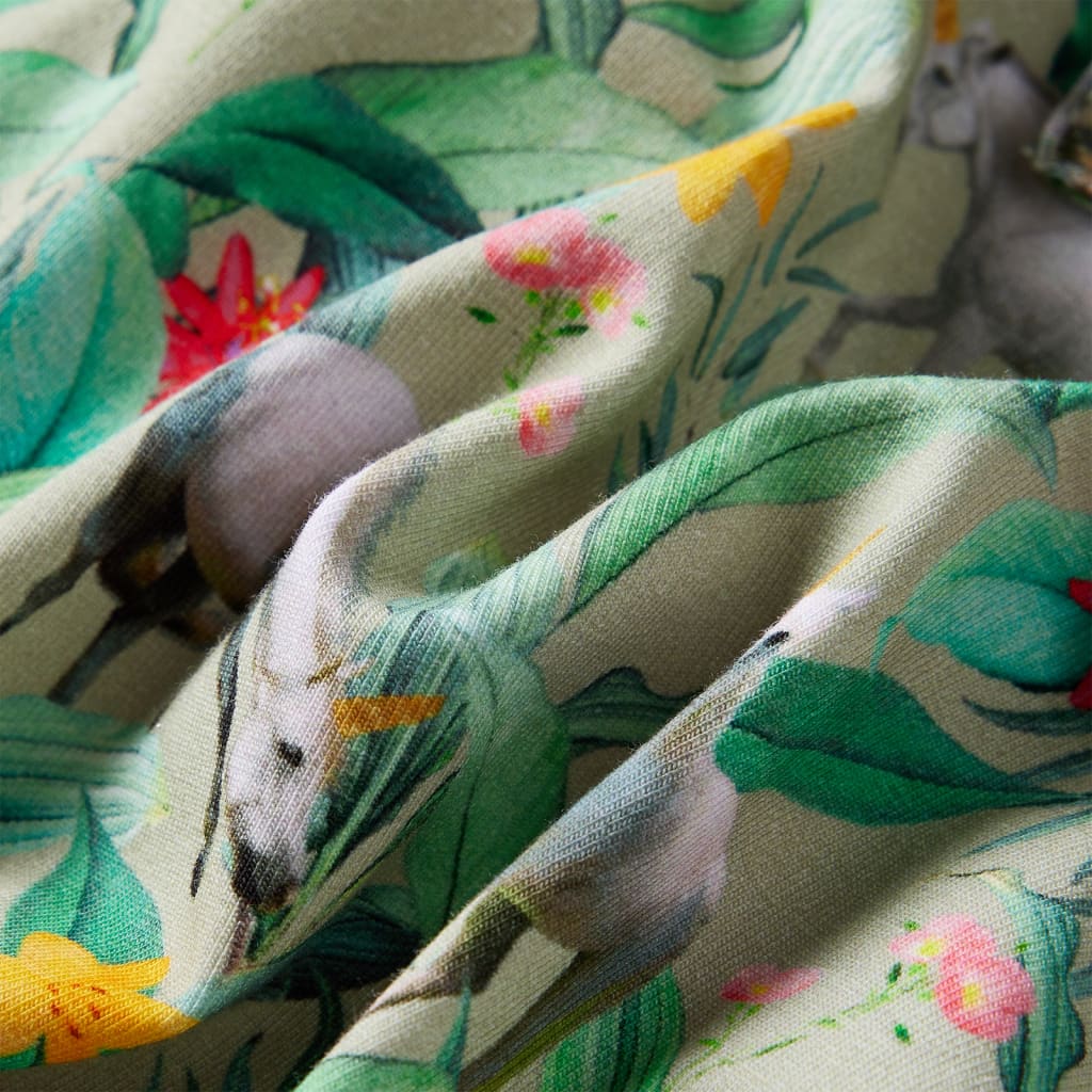 Kjole til børn str. 116 med ærmer kakifarvet