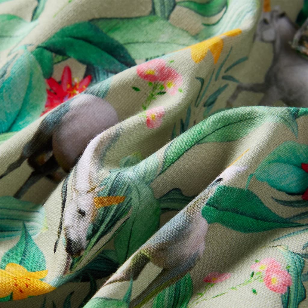 Kjole til børn str. 128 med ærmer kakifarvet