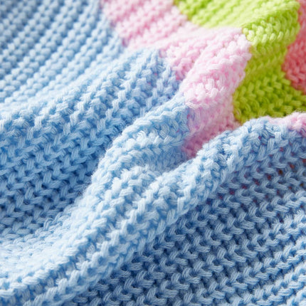 Sweater til børn str. 104 strikket blå