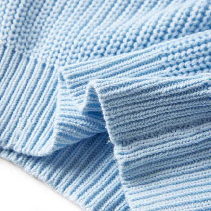 Sweater til børn str. 116 strikket blå