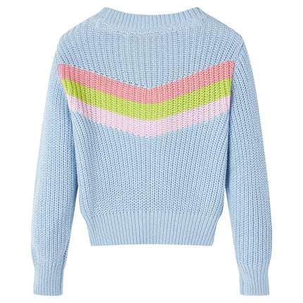 Sweater til børn str. 128 strikket blå