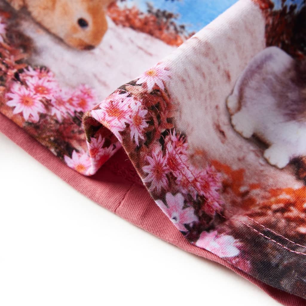 Langærmet kjole til børn str. 128 gammelrosa