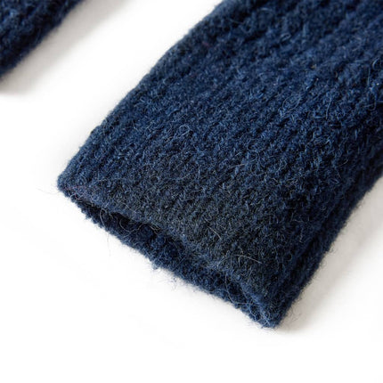 Strikket cardigan til børn str. 140 marineblå