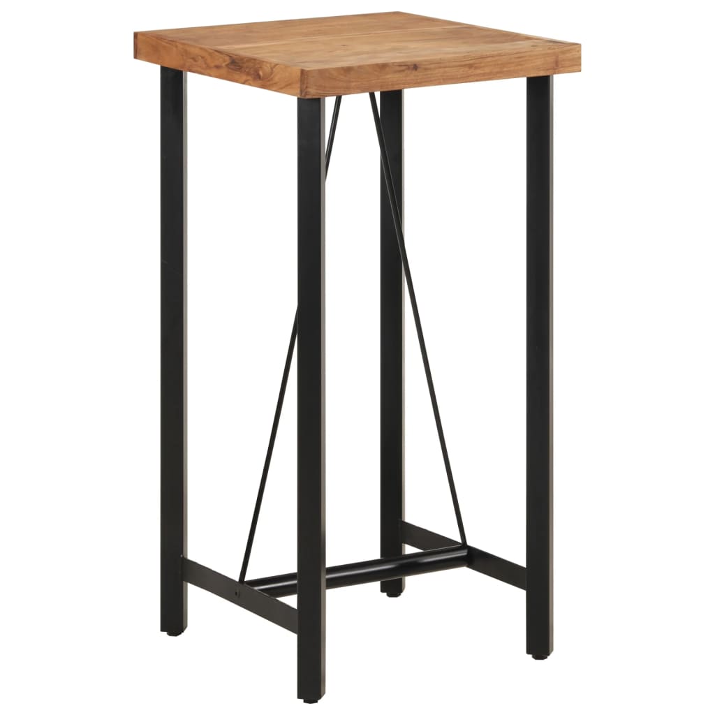barbord 55x55x107 cm massivt akacietr og jern